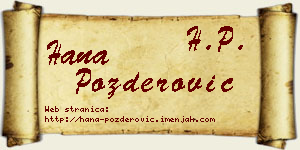 Hana Pozderović vizit kartica